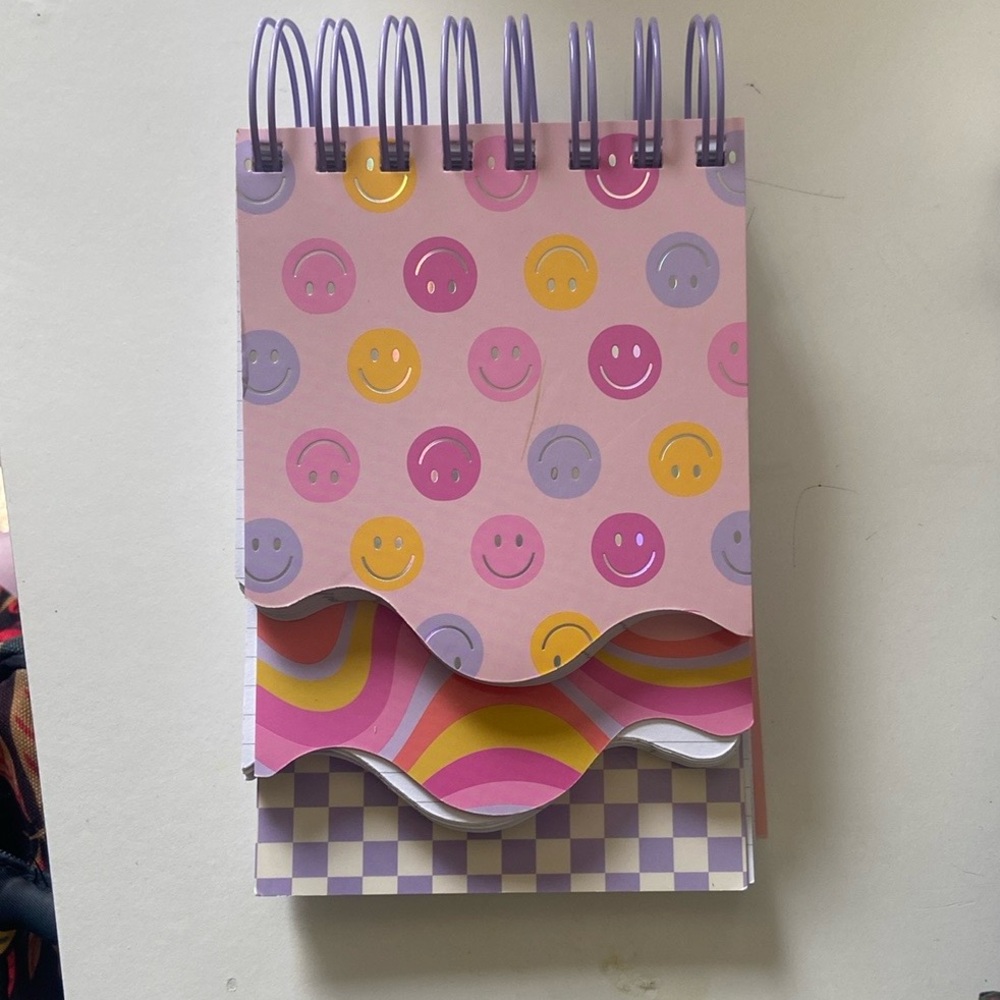Colorful Spiral Notebook with Smiley Faces